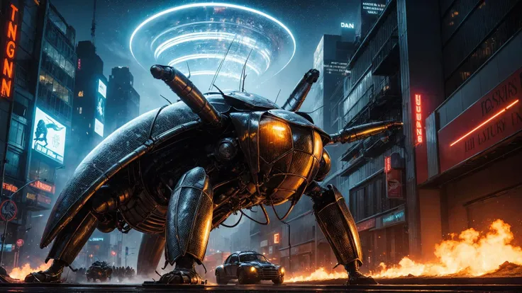 (style of Dan Mumford:1.3), illustration of (huge large:1.3) (metal bug:1.3), COVER ART, <lora:add_sharpness:0.6>,