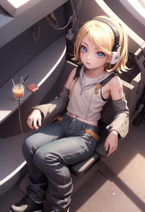 1 girl, blonde hair, sitting, pants, <lora:kagamine_rin:0.8> kagamine_rin
(masterpiece:1.2), best quality, high resolution, unity 8k wallpaper, (illustration:0.8), (beautiful detailed eyes:1.6), extremely detailed face, perfect lighting, extremely detailed CG, (perfect anatomy),