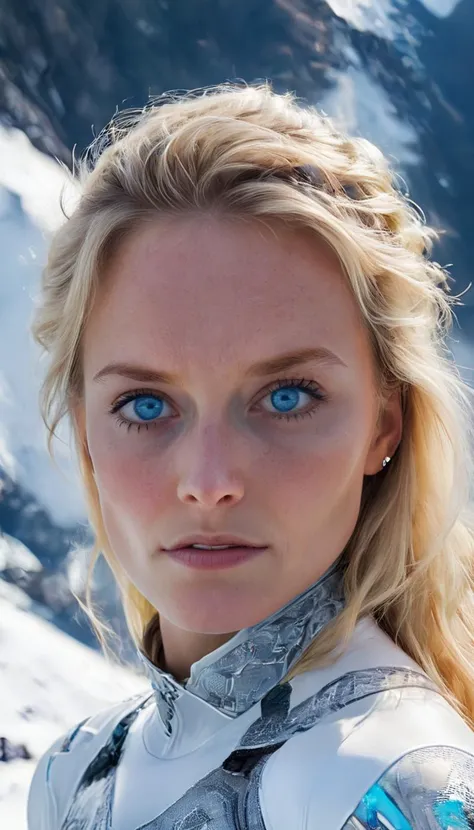 Positiv Clip L
closeup of a woman with blue eyes, mountains
Positive Clip G
closeup of a woman with blonde hair and expressive blue eyes snow-capped mountains in the background
---------