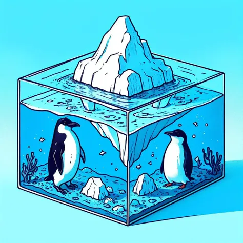 Best quality,masterpiece,ultra high res,<lora:slf2:0.65>,
shuilifang, penguin, no humans, bird, ice, ice cube, bubble, blue theme, monochrome, water, air bubble, fish, animal, underwater,