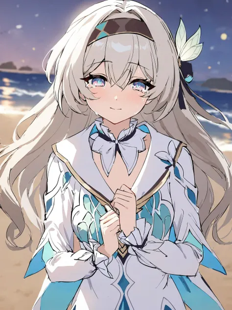 A close up of a person standing on a beach near the ocean - SeaArt AI