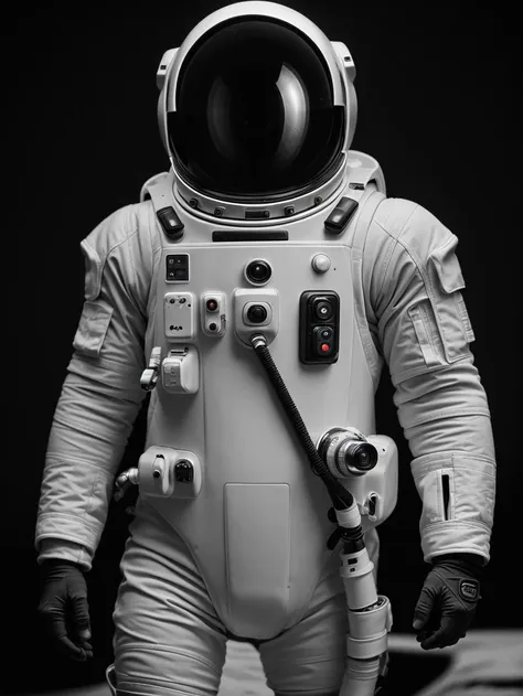 Black and white grayscale, Space suit technology, ,(Ultra quality), (highest quality), (canon eos), f1.8, (8K UHD), (ultra-detailed),, (photography:1.2), (highres:0.3)