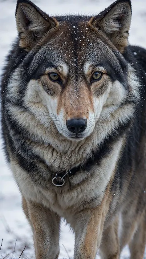 closeup award winning photo of wolf, perfect environment, extremely detailed, dark shot