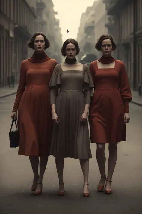 a group of women standing next to each other, cinematic, 8k, professional photography