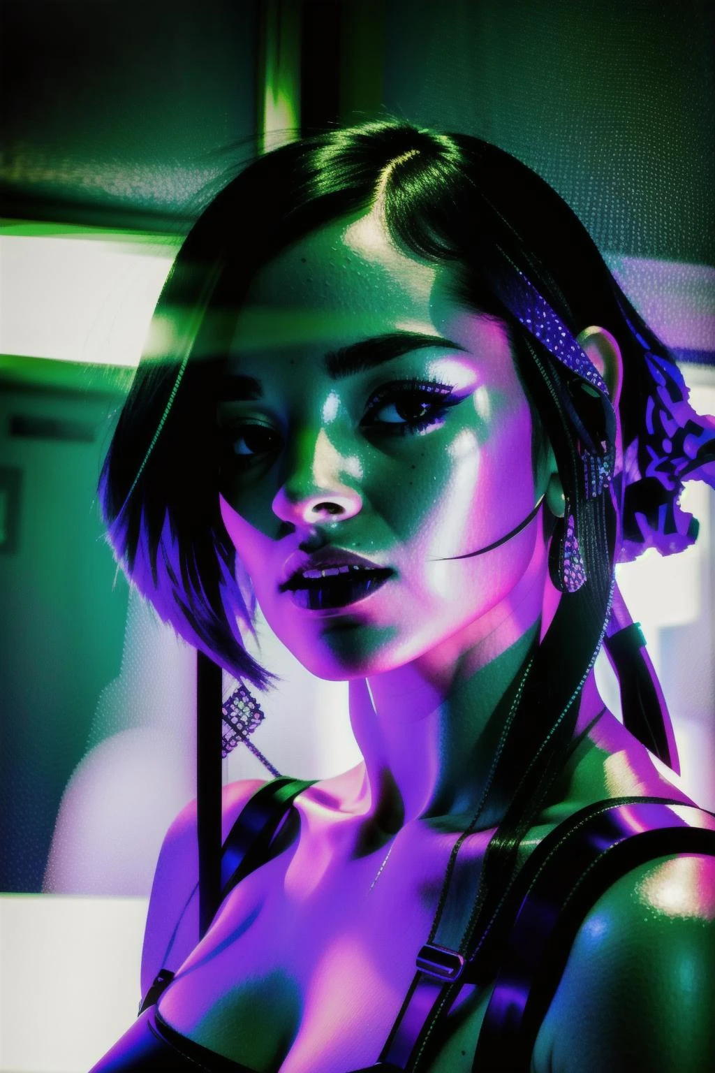 cyber_rave , professional photography, cyberpunk rave party