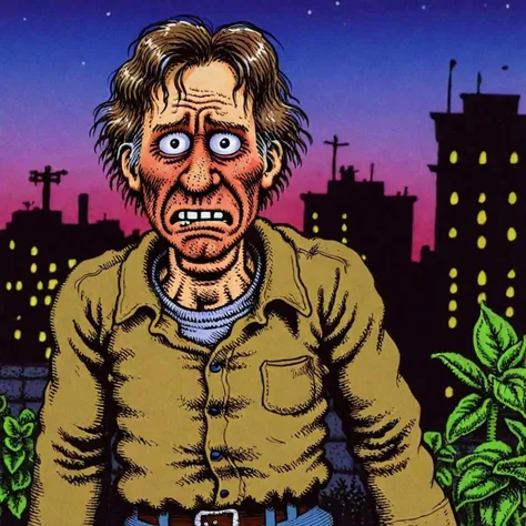 cartoon screenshot in (rcrumb:1.3) style, upper body pose, frumpy costume, 
Harrison Ford in a dramatic movie scene,  Rooftop garden
 <lora:RCrumb_Style_XL_LyCoris_v1.5.2:1.1>