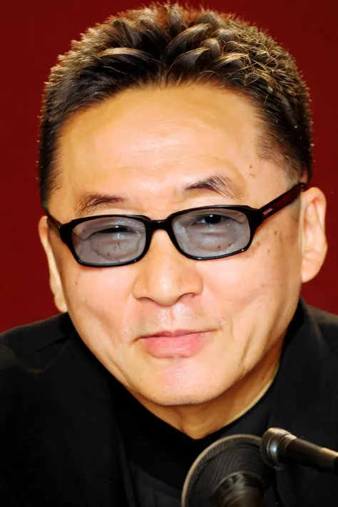 best quality, masterpiece, Asian men,mole, solo, lips, grey_background, mole_under_eye, realistic, upper_body, looking_at_viewer, black_hair, brown_eyes, sweater, forehead, nose, turtleneck, old man, 65 yeas old, <lora:li'ao:1>