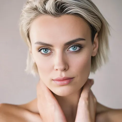 <lora:wallis_day_xl_lora_33:1> wallis day woman, A half body Portrait of a beautiful 26 year old woman, focus on eyes, sexy stare