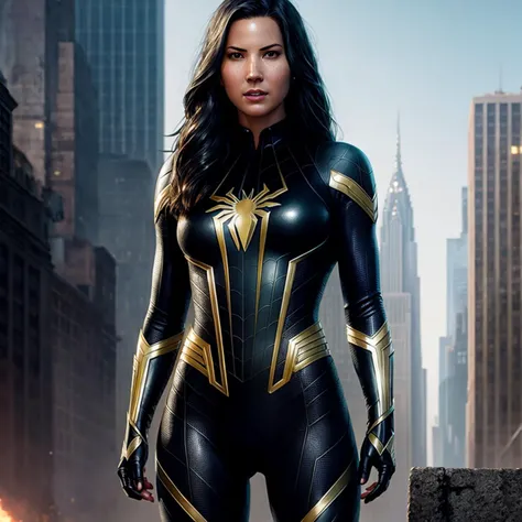 full body portrait of oliviamunn in spider man suit, super hero, webs, highly detailed, very beautiful face, very detailed eyes, digital art, artstation, concept art, smooth, sharp focus, greg rutkowski, wlop