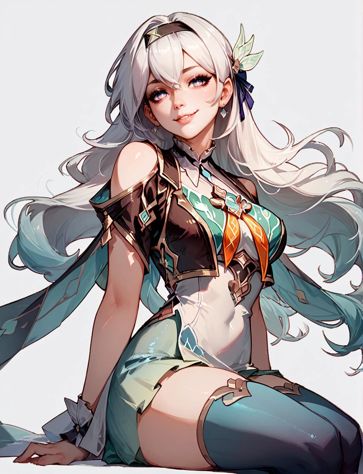 score_9, score_8_up, score_7_up, score_6_up,
<lora:gnd-sdxl:0.3>
<lora:aesthetic_anime_v1s:1>
<lora:Expressive_H:0.7> expressiveh
1girl
looking at viewer, seductive smile, cute, sexy pose
rating_questionable
<lora:firefly-strPO-v1b:0.8> fireflyhsr, hairband, gradient thighhighs,
<lora:sozomaika:0.6>