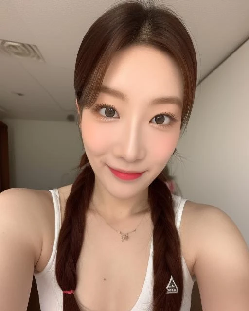 <lora:test:1>, (8k,RAW photo, best quality, masterpiece:1.2), (realistic, photo realistic:1.4), (extremely detailed CG unity 8k wallpaper), (masterpiece), (best quality), (ultra-detailed), (best illustration), (best shadow), ultra-high res,, beautiful Korean girl, facing viewer, volleyball stadium, volleyball sports bikini,  sweaty skin, wide hips, thick thighs, medium breasts, braided hair, (perfect eyes:1.5), symmetrical eyes, <lyco:volleyballUniform_v20Lycoris:1.0>, (pureerosface_v1:0.2),   (looking at viewer), slight smile,