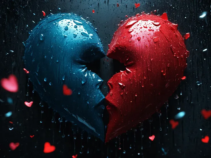 sparkling airbrushed photography of seemless blend and fushion of heart, rain and kiss, gobos lighting, artistic color accents and shadows, unique composition and use of tonal shifts, radiant, captivating, mesmerizing, ultra detailed, high contrast, <lora:MJ52:0.3> <lora:RMSDXL_Creative:0.3> <lora:SDXLFaeTastic2400:0.4> <lora:add-detail-xl:1.5> OverallDetailXL