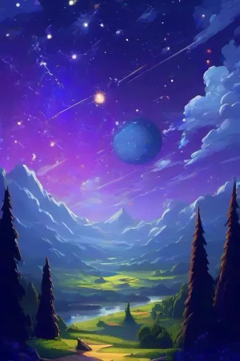 masterpiece high quality
<lora:PE_ToonLand:1> PEToonLand
galaxy,stars,planets,meteor shower
