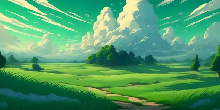 masterpiece high quality
<lora:PE_ToonLand:1> PEToonLand
green grass,clouds,windy