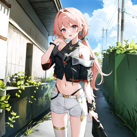 nanahoshi milily,solo,1girl,<lora:nanahoshi milily:0.8>,necklace,white hot pants