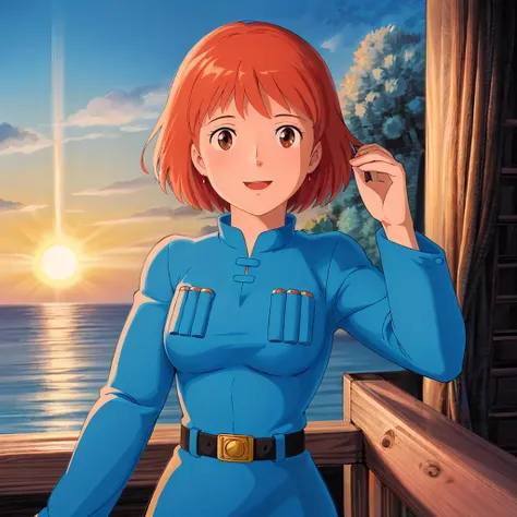 masterpiece, high quality, 1 girl,, (masterpiece:1.4), (best qual:1.4), (High resolution:1.4), 1 girl, redhead, brown eyes, Cumming face、Nausicaa, sit on a chair, No panties, high boot, colorful, whole body, ghibli style, software, spread your legs and masturbate,Expand your vagina、expression of ecstasy、show your chest、show your chest、expose the inside of the vagina,Exposing the crotch、show the inside of the vagina