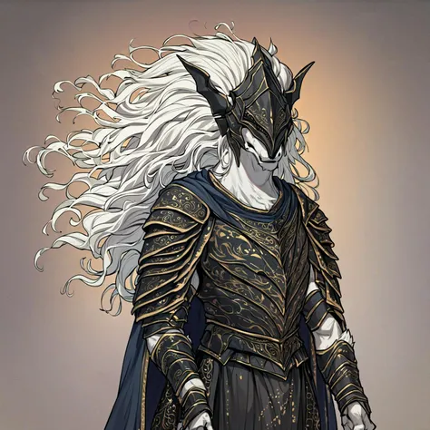 score_9, score_8_up, score_7_up, score_6_up, score_5_up, score_4_up, score_safe, source_furry, anthro, male, maliketh \(elden ring\), helmet, shoulderpads, bracers, white fur, white body, white hair, standing, solo, detailed background, garden, awesome_background, heroic pose,