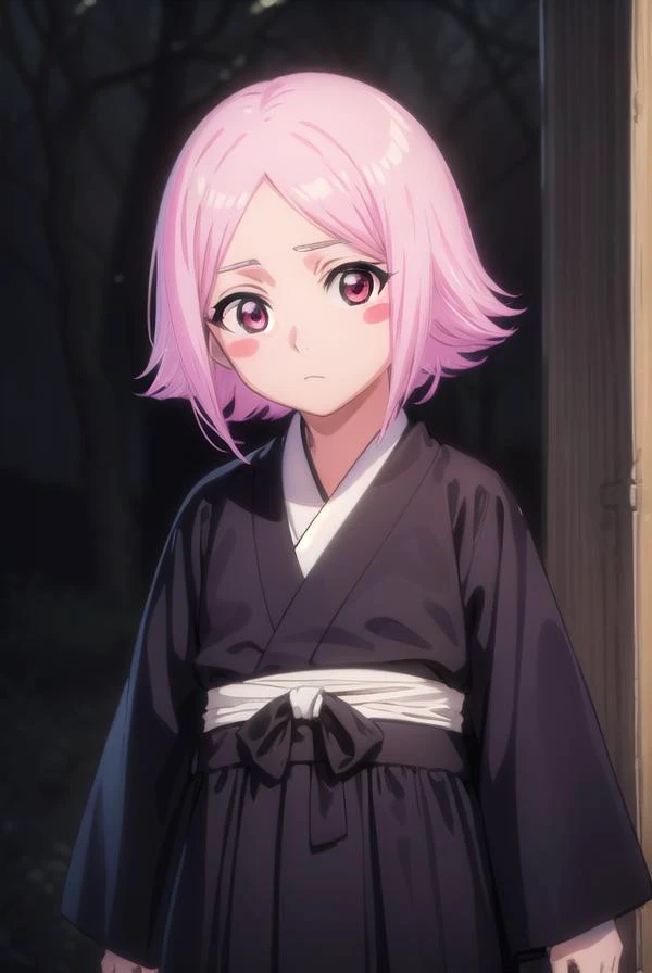 yachirukusajishi, <lyco:yachirukusajishi-lyco-nochekaiser:1>,
yachiru kusajishi, short hair, pink hair, (pink eyes:1.5), blush stickers,
BREAK long sleeves, japanese clothes, hakama, black hakama,
BREAK outdoors,
BREAK looking at viewer, (cowboy shot:1.5),
BREAK <lyco:GoodHands-beta2:1>, (masterpiece:1.2), best quality, high resolution, unity 8k wallpaper, (illustration:0.8), (beautiful detailed eyes:1.6), extremely detailed face, perfect lighting, extremely detailed CG, (perfect hands, perfect anatomy),