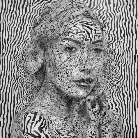 (extremadamente detallado, obra maestra, La mejor calidad), Estilo oscuro, intense illumination, rostro con arrugas, lengua larga, tentacle, deforme, monstruoso, interior de una piscina de agua verdosa, imagen submarina, alien con Colmillos finos, pico de pulpo amenazante. manchas de tinta. Rococo composition. Luz de caravaggio