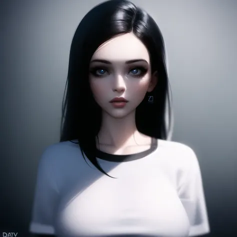 rait of a young woman, wearing white, blue, black and white clothing, digital illustration, artstation, devianart, cgsociety, 4k