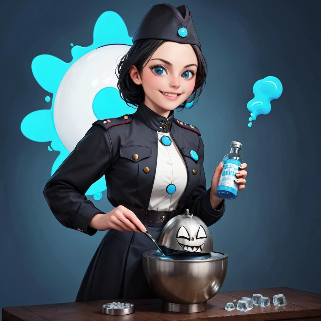 (dmcr, 1girl, original), glowing demon core, emphasis lines, surprised, flying sweatdrops,drinking vodka with a large bottle in hand, mika \(blue archive\), white capelet, (evil smile),
(dmcr),screwdriver,
<lora:SDXL demon_core_xl_v2 CF dmcr;screwdriver:1.1>,
<lora:SDXL 50Soviet Military uniform-000003:0.8>
