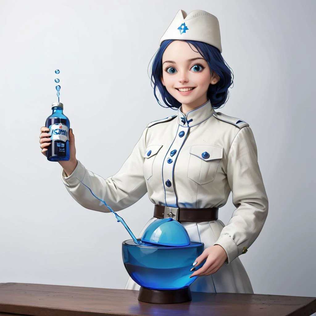 (dmcr, 1girl, original), glowing demon core, emphasis lines, surprised, flying sweatdrops, drinking vodka with a large bottle in hand, mika \(blue archive\), white capelet, (crazy smile):1.6,
(dmcr),
<lora:SDXL demon_core_xl_v2 CF dmcr;screwdriver:1.1>,
<lora:SDXL 50Soviet Military uniform-000003:0.8>