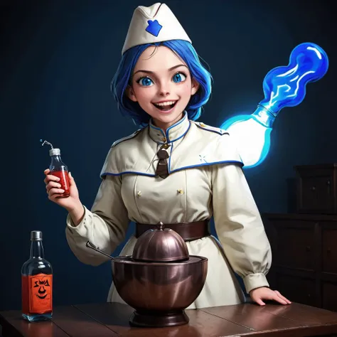 (dmcr, 1girl, original), glowing demon core, emphasis lines, surprised, flying sweatdrops,drinking vodka with a large bottle in hand, mika \(blue archive\), white capelet, (evil smile), 
(dmcr),screwdriver,
<lora:SDXL demon_core_xl_v2 CF dmcr;screwdriver:1.1>,
<lora:SDXL 50Soviet Military uniform-000003:0.8>