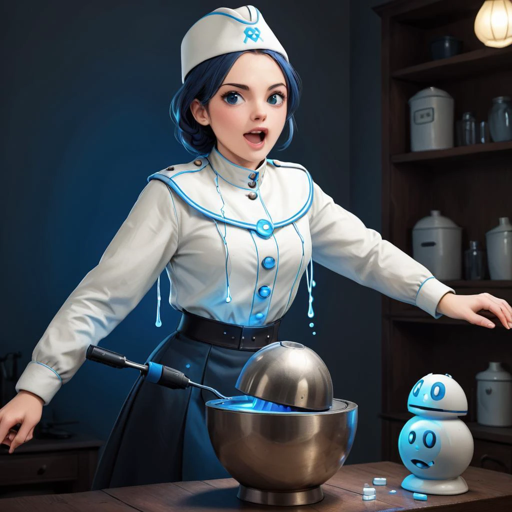 (dmcr, 1girl, original), glowing, emphasis lines, surprised, flying sweatdrops, open mouth, mika \(blue archive\), white capelet
(dmcr),screwdriver,
<lora:SDXL demon_core_xl_v2 CF dmcr;screwdriver:1.1>,
<lora:SDXL 50Soviet Military uniform-000003:0.8>