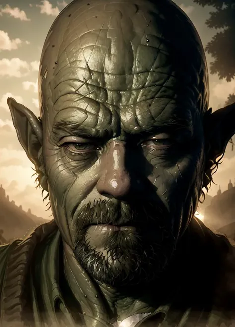 A upper body photo of man, cinematic composition, bald, (green skin, yoda)
epic character composition,
by ilya kuvshinov, alessio albi, nina masic,
sharp focus, natural lighting, subsurface scattering, f2, 35mm, film grain <lora:Walter White:0.9>