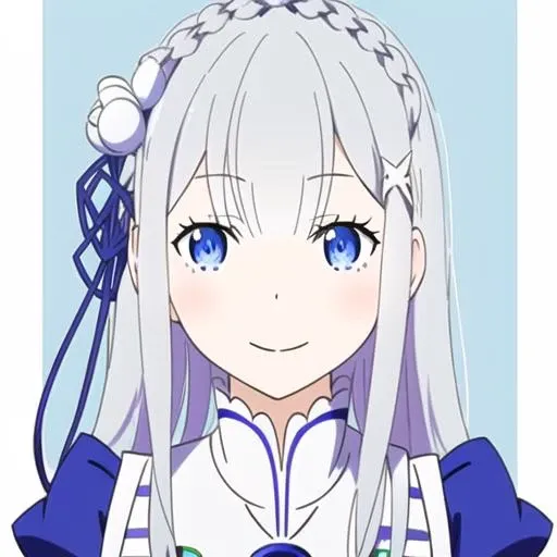<hypernet:emilia-3900:0.7>, masterpiece,(blue background),(emilia re:zero),emilia,re:zero, best quality,1girl, long hair,smug,