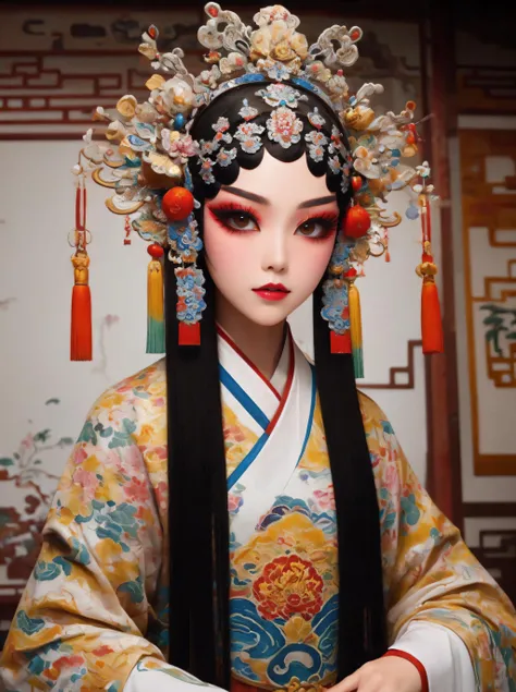 (masterpiece,best quality:1.2),1girl,upper body,makeup,posing,
<lora:silhouette_20231024205630:0.7>,beijing opera,((wash painting)),((ink s...)),
Cinematic Lighting,dynamic lighting,<lora:shou:1>,wide_shot,