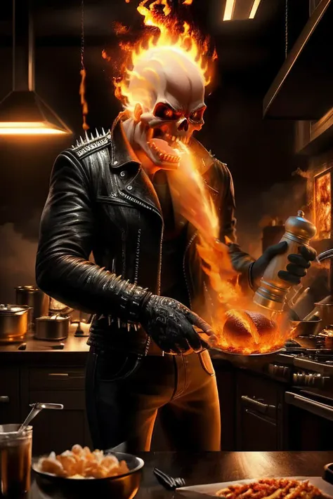 high quality, cinematic ray , realistic digital art illustration photo of leather glove holding a wood pepper shaker, epic lighting, cinematic lighting, high res, (detailed image:1), insane details, soft, hyper realistic, (highly detailed:1.2), masterpiece, 8k uhd, digital art style , trending on artstation <lora:ghostrider2:0>