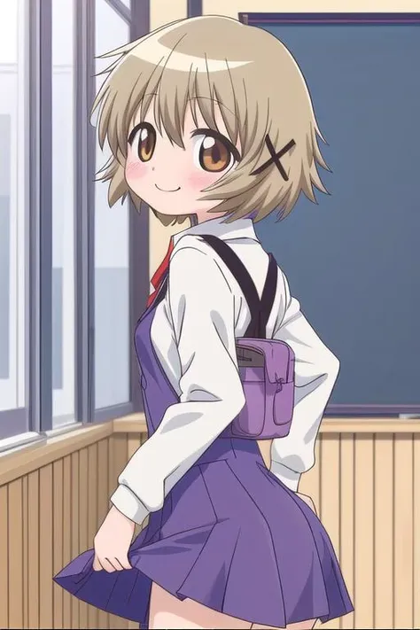 masterpiece, best quality,ultra detail, <lora:anmnr01:0.3> <lora:add_detail:0.5>,<lora:GoodHands-vanilla:0.8>, <lora:yuno-hidamari:0.7>,yuno,school uniform,drawing picture,canvas,backview,smile,looking at viewer