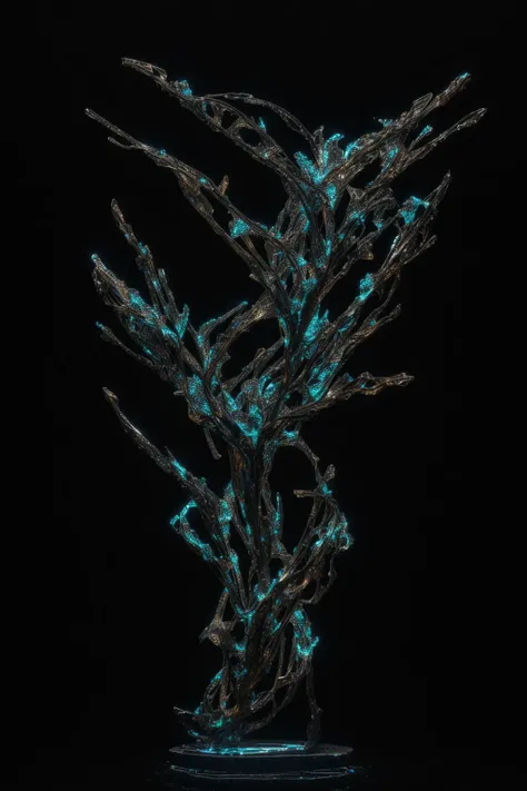 "a photorealistic render of a topographic organic sculpture made of melted metal, cyberpunk neon torus, a black background, c 4 d, by zhelong xu ouchh studio and ernst haeckel, wide angle, hyper realistic, plain black background, 8 k, volumetric lightning, octane render"