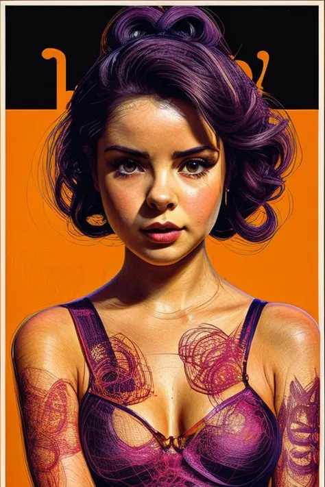 Scribbled Pattern of (DEN_demi_rose), ((((Dramatic))), (((grittiness))), (((Intense))) The poster features a young woman as the central characterãShe stands confidently in the center of the posterï¼Dress in fashion-forward clothingï¼with a determined expression on her faceãThe background is dark and grittyï¼There is a sense of danger and a strong feelingãThe text is bold and eye-catchingï¼With catchy slogansï¼Adds to the overall drama and excitementãThe color palette is dominated by dark colorsï¼Dotted with bright colorsï¼The protagonist is mainly a girl with white hair and red eyesï¼Make the poster dynamic and visually strikingï¼tachi-e (Magazines:1.3), (Cover-style:1.3), Fashionab, woman, vibrant, Outfit, posing on a, Front,rich colourfulï¼dynaï¼Background withï¼element inï¼self-assuredï¼Expressing theï¼halterï¼statementï¼Attachmentï¼A majesticï¼coilï¼Runtï¼Touching pubic areaï¼Scenesï¼textï¼Cover of aï¼boldnessï¼attention-grabbingï¼titlesï¼Fashionabï¼typefaceï¼Catchyï¼titlesï¼more bigï¼SmartãmodernoãTrendyãfocus-onãFashionabã, <lora:rabisco:0.875> <lora:speedy1p5:1.15>
