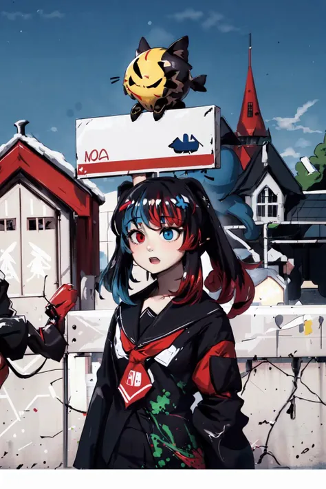 Highly detailed, High Quality, Masterpiece, beautiful, Switch-chan, <lora:Switchchan:0.8>, Holding_Sign, <lora:Pos_HoldingSigns:0.7>