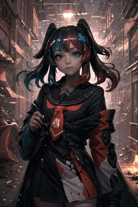 Highly detailed, High Quality, Masterpiece, beautiful, 1girl, solo, SwitchchanOutfit, <lora:Switchchan:0.8>, :3, smile, starry, strry light, night, colorful, cloud, star \(sky\), <lora:Style_LightCoatCG:1>