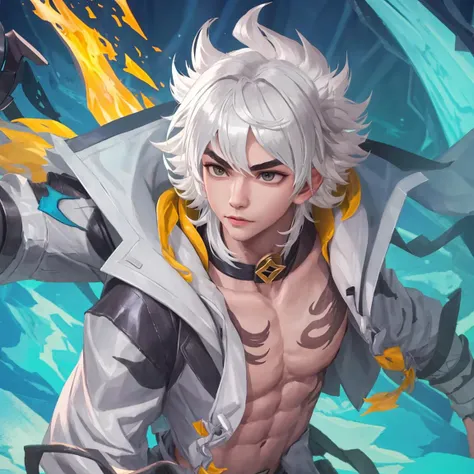 1boy,solo,sliver hair,zhangfei, masterpiece, best quality, <lora:zhangfei-000010:1>