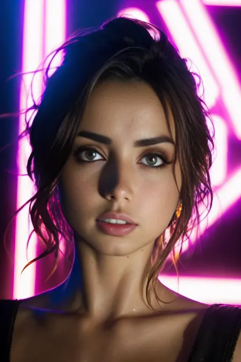 (obra prima) (ultradetalhada) (ultrarrealista | | | | | | |) Camila Cabello, roupas provocativas, ensaio sensual, Neon light, noite, Foto premiada, BLN-L24, exposure,Alto contraste,low saturation,high saturation 8k 3D, f 2.8 lentes, Cinematic lighting