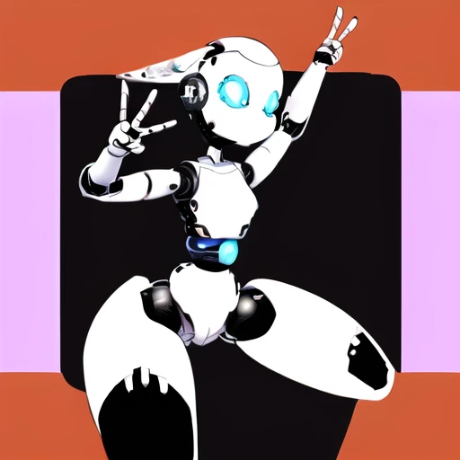 <lora:Drossel:1>, 1girl, 2d, Drossel, ponytail, peace sign