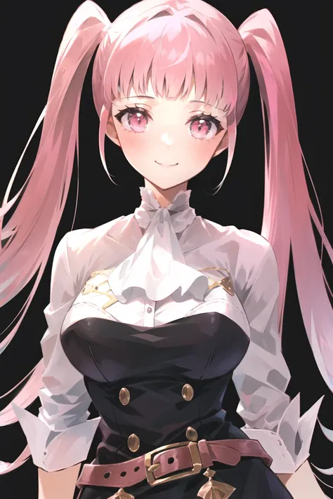 hilda valentine goneril, fire emblem,
1girl, ascot, bangs, belt, belt buckle, black dress, blunt bangs, blush, breasts, brown belt, buckle, closed mouth, contrapposto, dress, garreg mach monastery uniform, large breasts, long hair, looking at viewer, pink eyes, pink hair, shirt, simple background, sleeves past elbows, smile, solo, standing, twintails, upper body, white ascot, white background, white shirt,
((masterpiece))
<lora:hilda_valentine_goneril:0.7>