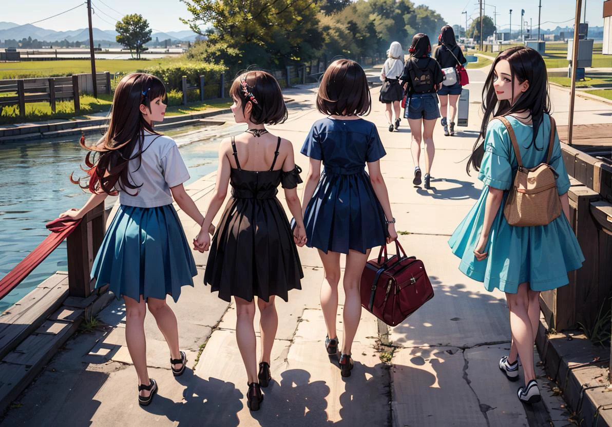 multiple girls, (5girls:1), 18 years old, from behind,from above, (masterpiece, high quality:1.4),<lora:MultipleAsses_v1:0.4> <lora:breastsizeslideroffset:-0.5>