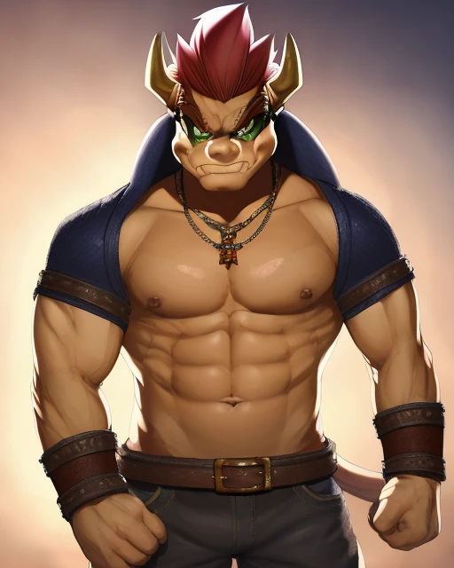 AnimeChan Style bowser, masterpiece, best quality, high quality, highly detailed, extremely detailed 8k wallpaper, hyper-detailed, high resolution, highres, absurdres, intricate detail, extremely detailed
((celtic)) warrior, 1boy, male focus, mature male,
full body
dominant pose, muscular, manly, masculine, aggressive, (hairy chest)
hairy chest, beard, auburn hair
soft light, diffuse light, chiaroscuro, volumetric lighting, good lighting, perfect lighting,
(angry)
bracelets, (neck torc)
cowboy shot, rule of thirds
fog
perfect anatomy, (perfect thighs), detailed face, detailed eyes, perfect hands, retraced face <lora:bowser_LoRA320:2>