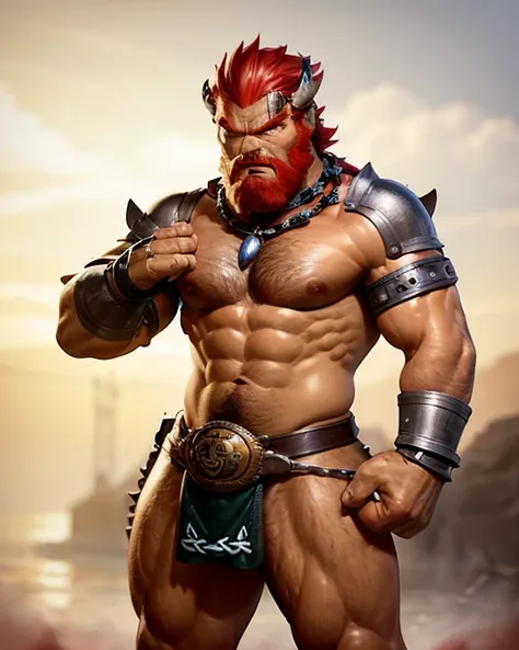 masterpiece, best quality, high quality, highly detailed, extremely detailed 8k wallpaper, hyper-detailed, high resolution, highres, absurdres, intricate detail, extremely detailed
((celtic)) warrior, 1boy, male focus, mature male,
full body
dominant pose, muscular, manly, masculine, aggressive, (hairy chest)
hairy chest, beard, auburn hair
soft light, diffuse light, chiaroscuro, volumetric lighting, good lighting, perfect lighting,
(angry)
bracelets, (neck torc)
cowboy shot, rule of thirds
fog
perfect anatomy, (perfect thighs), detailed face, detailed eyes, perfect hands, retraced face <lora:bowser_LoRA320:2>