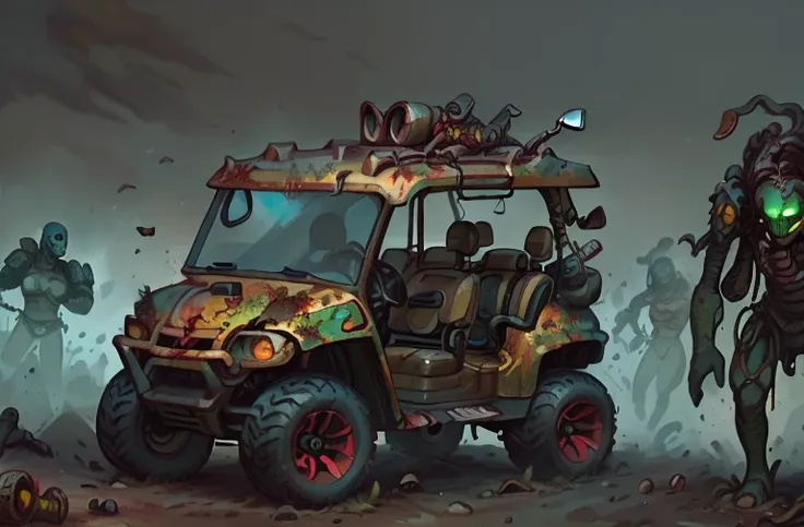 (battlecar:1.1), (golf cart:1.08), (painted navy blue:1.05), vehicle focus, no humans, car, wheel, tire, debris, sand, desert, red hot, glowing, dirty <lora:BattleCars_v2_50_clip2_R-128:0.41> BREAK <lora:ToxicPunkAI:0.6>, ToxicPunkAI, Cinematic photograph, UHD, 4k, ultra detailed, epic, inspiring, beautiful lighting, artistic composition, masterpiece, best quality, absurdres, detailed, ultra-detailed, max detail, 4k uhd