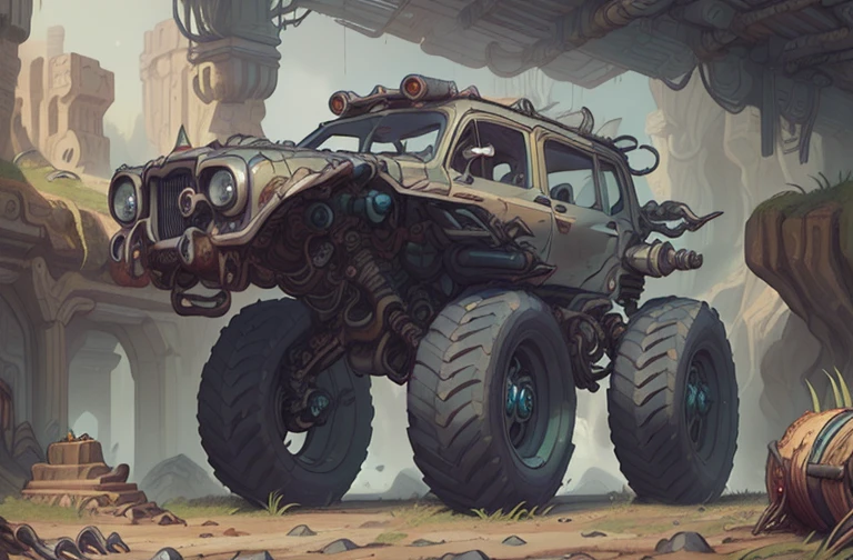 (battlecar:1.1), (limousine:1.08), (painted silver:1.05), vehicle focus, no humans, car, wheel, tire, debris, grass, rock, clean <lora:BattleCars_v2_50_clip2_R-128:0.41> BREAK <lora:WindTech:0.6> pipes, windtech, Cinematic photograph, UHD, 4k, ultra detailed, epic, inspiring, beautiful lighting, artistic composition, masterpiece, best quality, absurdres, detailed, ultra-detailed, max detail, 4k uhd