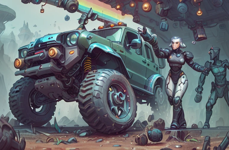 (battlecar:1.1), (motorcycle:1.08), (painted silver, shimmering:1.05), vehicle focus, no humans, car, wheel, tire, debris, rainbow tire tracks, raceway, clean <lora:BattleCars_v2_50_clip2_R-128:0.41> BREAK <lora:NodesTech:0.6>, holographic, NodesTech, Cinematic photograph, UHD, 4k, ultra detailed, epic, inspiring, beautiful lighting, artistic composition, masterpiece, best quality, absurdres, detailed, ultra-detailed, max detail, 4k uhd