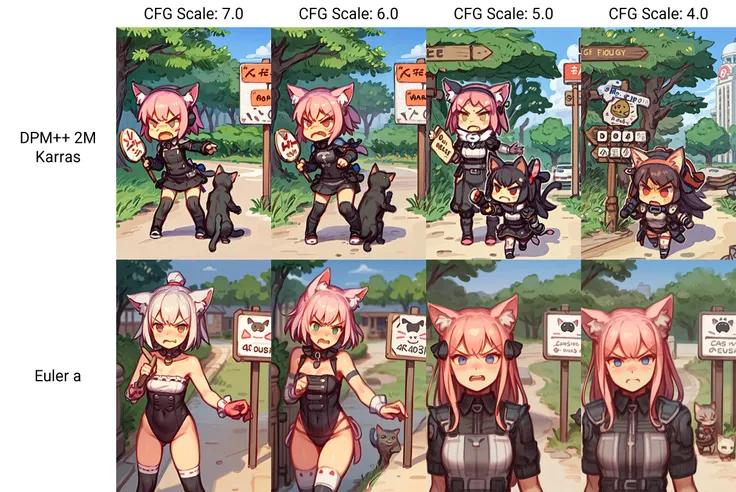 1girl, angry, cat ears, holding sign, ((404)), chibi emote,