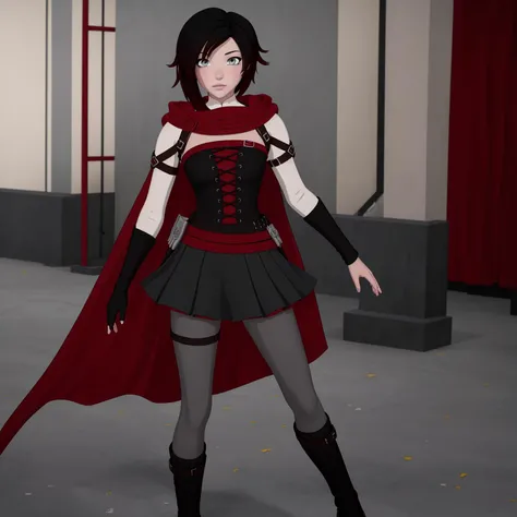 <lora:RubyAtlas:0.2>,atlasrose,black hair,gradient hair,grey eyes,red cape,white shirt,pantyhose,belt,red skirt,corset,thigh boots,fingerless gloves,solo,ruby rose,rwby,Ruby (rwby),
masterpiece,botw style,cel shading,
<lora:rubyrosev4.5-lyco-nochekaiser:0.2>,ruby rose,black hair,short hair,(grey eyes:1.5),<lora:Ruby_RWBY_v1:0.2>,Ruby_RWBY,<lora:ruby_rose:0.2>,ruby_rose,cape,dress,red cape,crescent rose,boots,pantyhose,hood,petals,corset,<lora:ruby_rose_lora:0.2>,ruby rose,red riding hood theme,black and red theme,<lora:rubyrosev4-lyco-nochekaiser:0.2>,ruby rose,black hair,short hair,(grey eyes:1.5),<lora:rubyrose-lyco-nochekaiser:0.2>, ruby rose,short hair,black hair,red hair,(grey eyes:1.5),|| dress,pantyhose,cape,