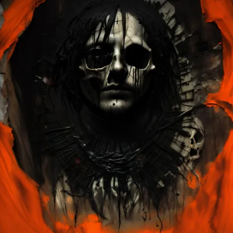 (ashenhard style:0.7), (art by nicola samori), (nicola samori), (((men skull))), ((bones)), dark, cinematic, High Detailed, soft light